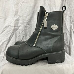 Harley Davidson Woman’s Amherst short boots, black leather size 7 1/2